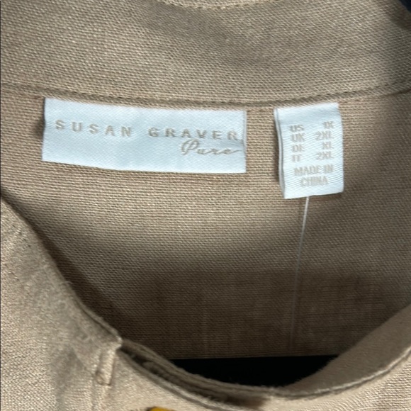 Susan Graver Utility Jacket in Tan - Picture 2 of 5